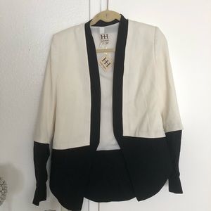 haute hippie black and white blazer